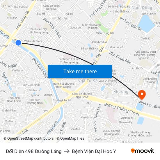 Đối Diện 498 Đường Láng to Bệnh Viện Đại Học Y map