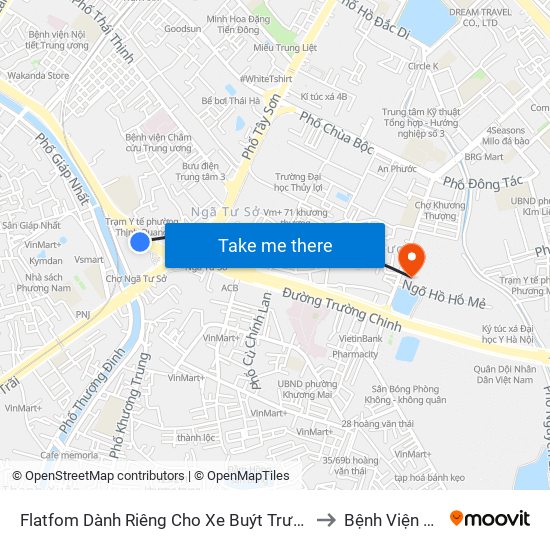 Flatfom Dành Riêng Cho Xe Buýt Trước Nhà 45 Đường Láng to Bệnh Viện Đại Học Y map