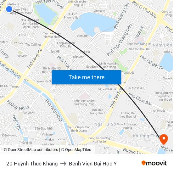 20 Huỳnh Thúc Kháng to Bệnh Viện Đại Học Y map