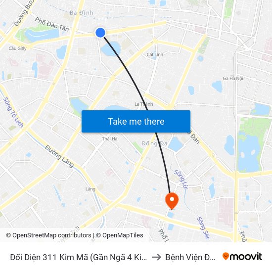 Đối Diện 311 Kim Mã (Gần Ngã 4 Kim Mã - Vạn Bảo) to Bệnh Viện Đại Học Y map