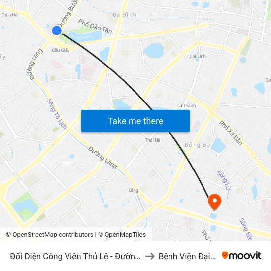 Đối Diện Công Viên Thủ Lệ - Đường Bưởi Dưới to Bệnh Viện Đại Học Y map
