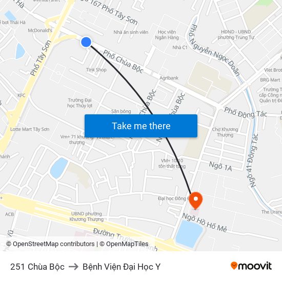 251 Chùa Bộc to Bệnh Viện Đại Học Y map