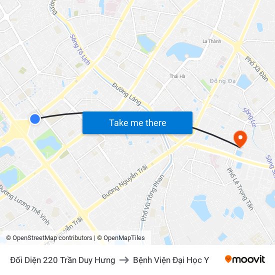 Đối Diện 220 Trần Duy Hưng to Bệnh Viện Đại Học Y map