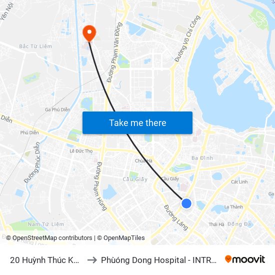 20 Huỳnh Thúc Kháng to Phùóng Dong Hospital - INTRACOM map