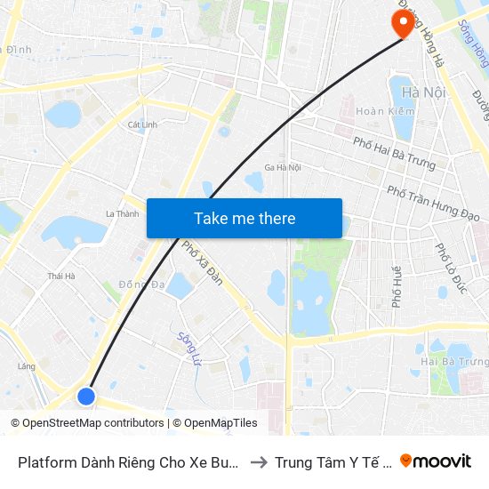 Platform Dành Riêng Cho Xe Buýt Trước Nhà 604 Trường Chinh to Trung Tâm Y Tế Quận Hoàn Kiếm map