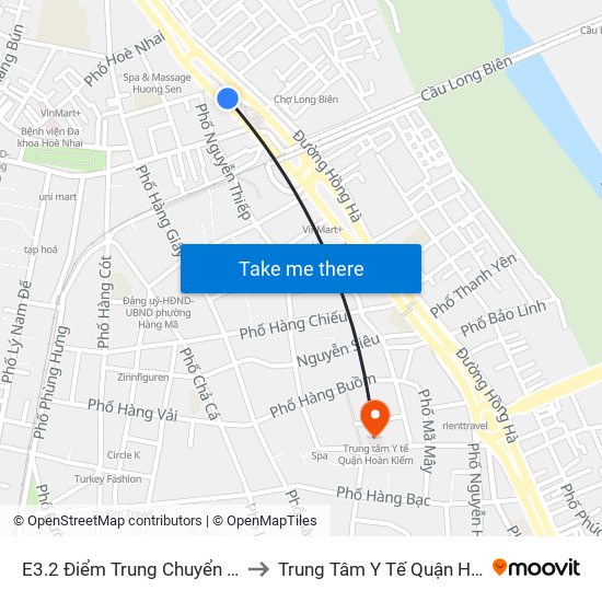 E3.2 Điểm Trung Chuyển Long Biên to Trung Tâm Y Tế Quận Hoàn Kiếm map