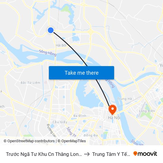 Trước Ngã Tư Khu Cn Thăng Long 100m (Chiều Nội Bài - Hà Nội) to Trung Tâm Y Tế Quận Hoàn Kiếm map