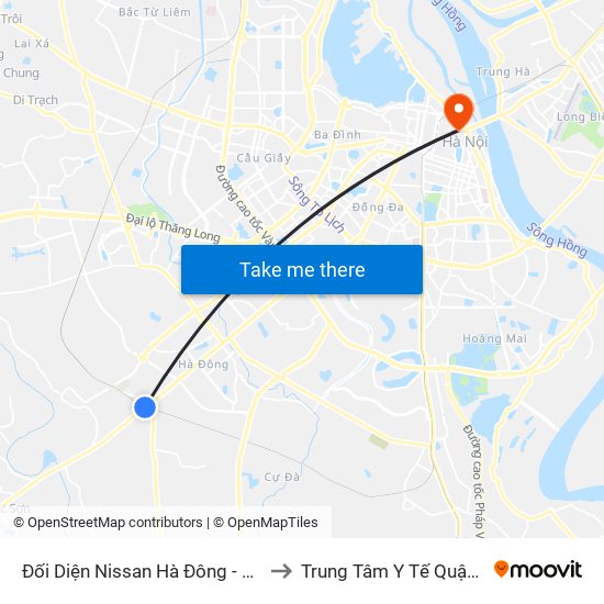 Đối Diện Nissan Hà Đông - Nhà Ga Văn Khê to Trung Tâm Y Tế Quận Hoàn Kiếm map