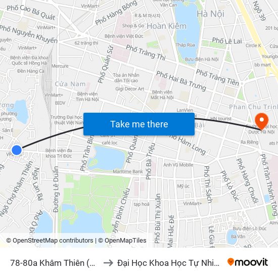 78-80a Khâm Thiên (Đối Diện 71) to Đại Học Khoa Học Tự Nhiên - Khoa Hoá map
