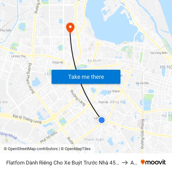 Flatfom Dành Riêng Cho Xe Buýt Trước Nhà 45 Đường Láng to A21 map