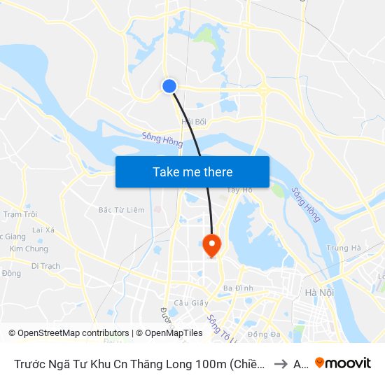 Trước Ngã Tư Khu Cn Thăng Long 100m (Chiều Nội Bài - Hà Nội) to A21 map