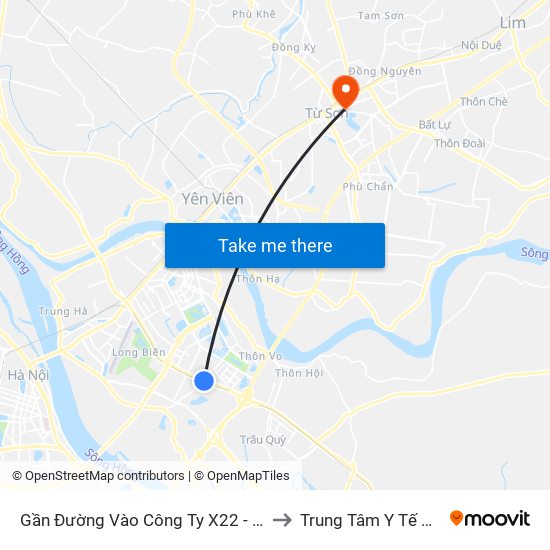 Gần Đường Vào Công Ty X22 - 705 Nguyễn Văn Linh to Trung Tâm Y Tế Thị Xã Từ Sơn map