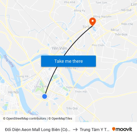 Đối Diện Aeon Mall Long Biên (Cột Điện T4a/2a-B Đường Cổ Linh) to Trung Tâm Y Tế Thị Xã Từ Sơn map