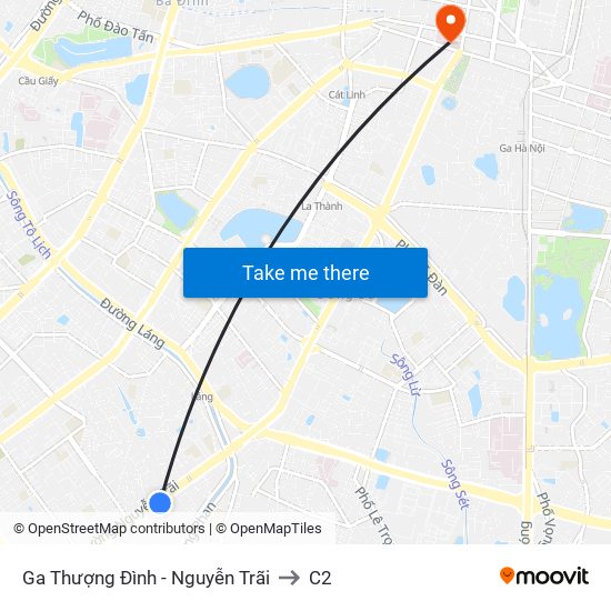 Ga Thượng Đình - Nguyễn Trãi to C2 map