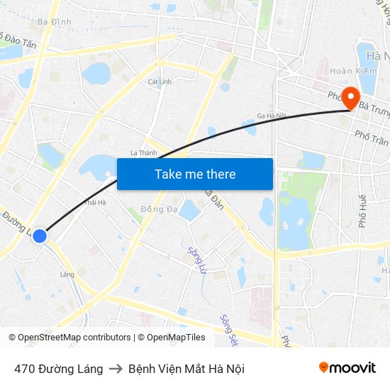 470 Đường Láng to Bệnh Viện Mắt Hà Nội map