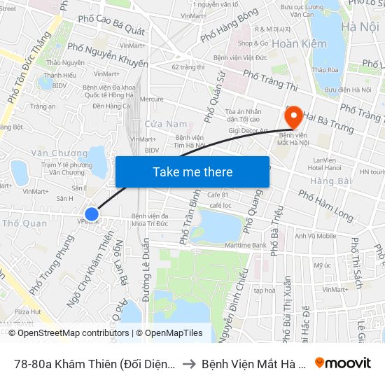 78-80a Khâm Thiên (Đối Diện 71) to Bệnh Viện Mắt Hà Nội map