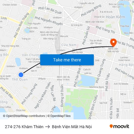 274-276 Khâm Thiên to Bệnh Viện Mắt Hà Nội map