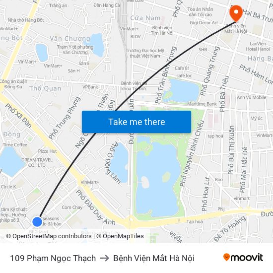 109 Phạm Ngọc Thạch to Bệnh Viện Mắt Hà Nội map