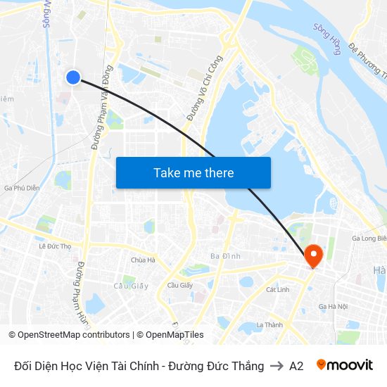 Đối Diện Học Viện Tài Chính - Đường Đức Thắng to A2 map