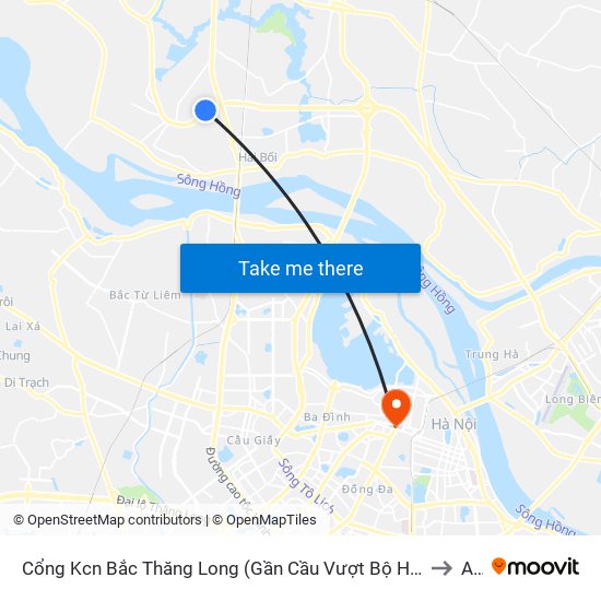 Cổng Kcn Bắc Thăng Long (Gần Cầu Vượt Bộ Hành) to A2 map