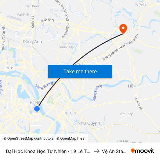 Đại Học Khoa Học Tự Nhiên - 19 Lê Thánh Tông to Vệ An Stadium map