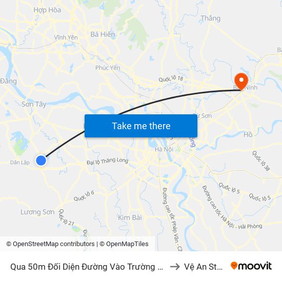 Qua 50m Đối Diện Đường Vào Trường Đh Fpt, Hòa Lạc to Vệ An Stadium map