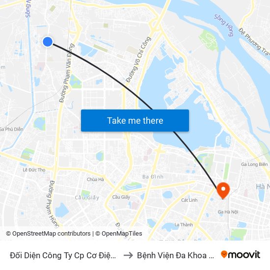 Đối Diện Công Ty Cp Cơ Điện Hn- Đường Đức Thắng to Bệnh Viện Đa Khoa Quốc Tế Hồng Hà map