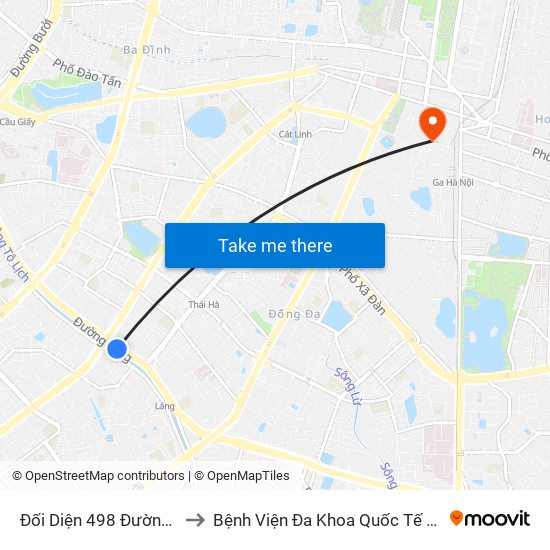 Đối Diện 498 Đường Láng to Bệnh Viện Đa Khoa Quốc Tế Hồng Hà map