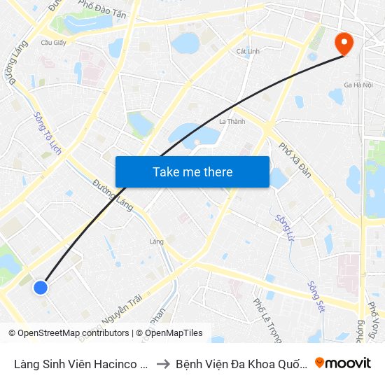 Làng Sinh Viên Hacinco - Nguyễn Tuân to Bệnh Viện Đa Khoa Quốc Tế Hồng Hà map