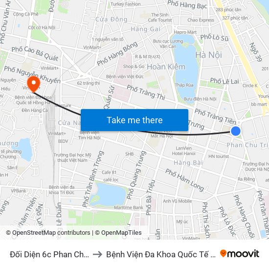 Đối Diện 6c Phan Chu Trinh to Bệnh Viện Đa Khoa Quốc Tế Hồng Hà map