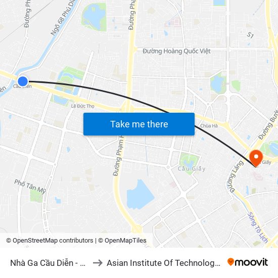 Nhà Ga Cầu Diễn - Hồ Tùng Mậu to Asian Institute Of Technology Vietnam (Ait-Vn) map