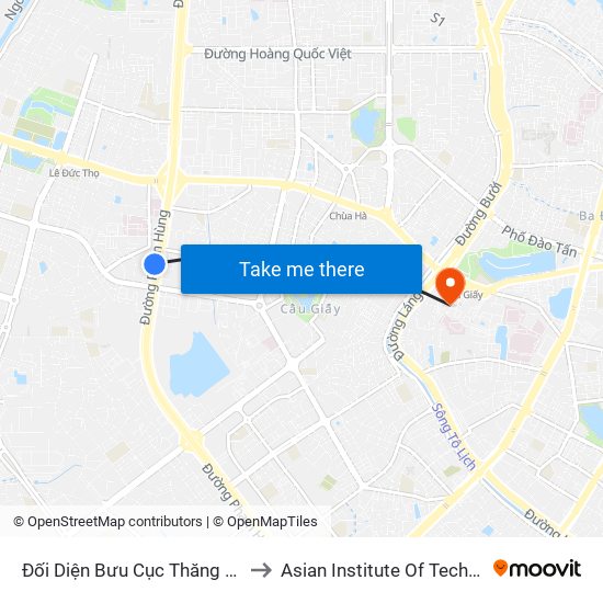 Đối Diện Bưu Cục Thăng Long - Đường Phạm Hùng to Asian Institute Of Technology Vietnam (Ait-Vn) map