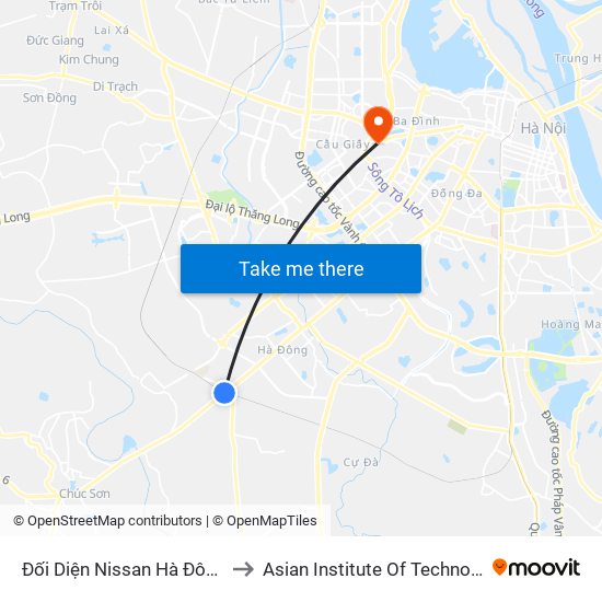 Đối Diện Nissan Hà Đông - Nhà Ga Văn Khê to Asian Institute Of Technology Vietnam (Ait-Vn) map