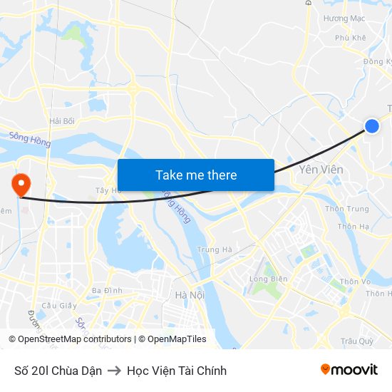 Số 20l Chùa Dận to Học Viện Tài Chính map