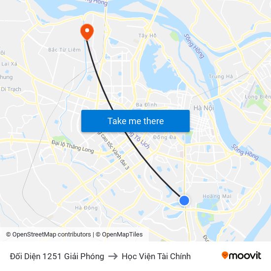 Đối Diện 1251 Giải Phóng to Học Viện Tài Chính map