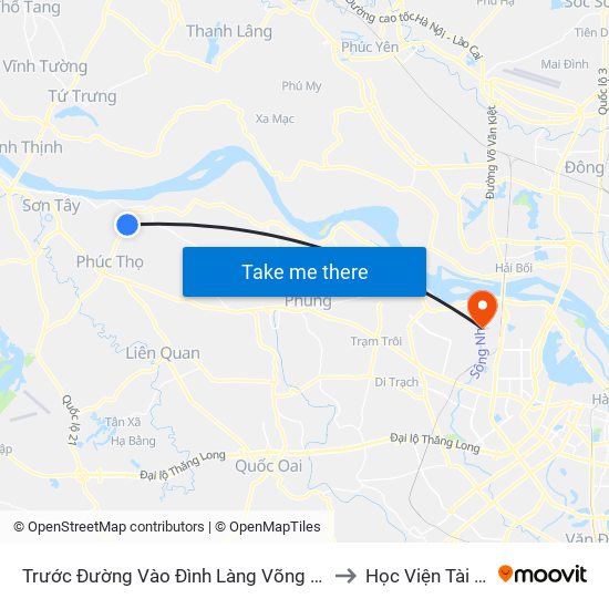 Trước Đường Vào Đình Làng Võng Ngoại 30m to Học Viện Tài Chính map