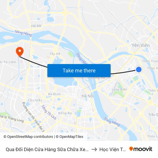 Qua Đối Diện Cửa Hàng Sữa Chữa Xe Máy Hùng Phi 30m to Học Viện Tài Chính map