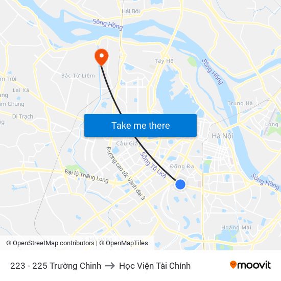 223 - 225 Trường Chinh to Học Viện Tài Chính map