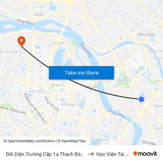 Đối Diện Trường Cấp 1a Thạch Bàn-Cổ Linh to Học Viện Tài Chính map