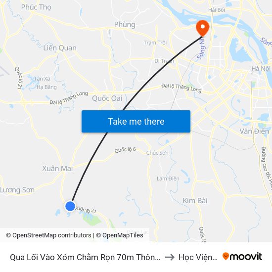 Qua Lối Vào Xóm Chằm Rọn 70m Thôn Nam Sơn - Đường Hồ Chí Minh to Học Viện Tài Chính map