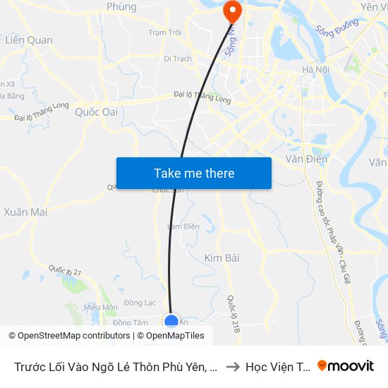 Trước Lối Vào Ngõ Lẻ Thôn Phù Yên, Viên An - Tỉnh Lộ 429 to Học Viện Tài Chính map