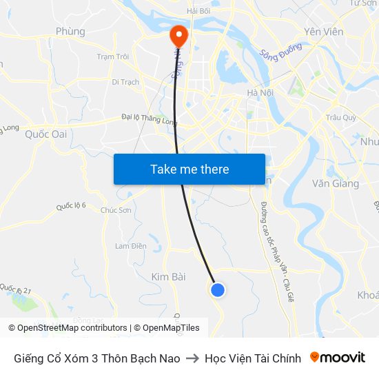 Giếng Cổ Xóm 3 Thôn Bạch Nao to Học Viện Tài Chính map