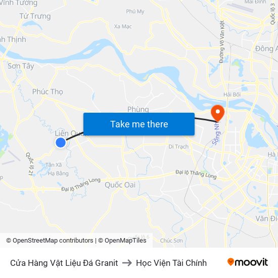 Cửa Hàng Vật Liệu Đá Granit to Học Viện Tài Chính map