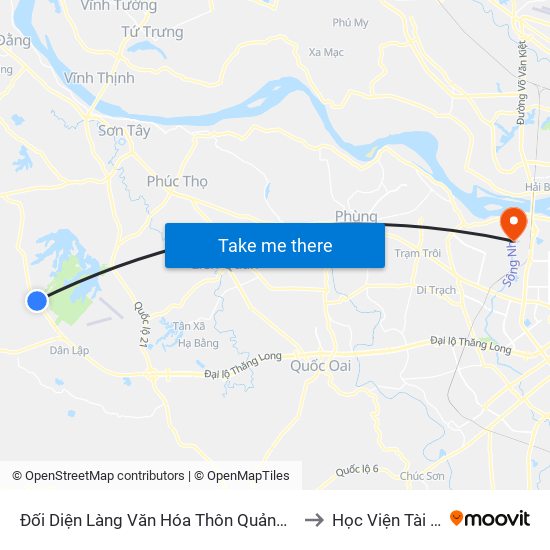 Đối Diện Làng Văn Hóa Thôn Quảng Phúc, Đt87 to Học Viện Tài Chính map