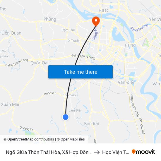 Ngõ Giữa Thôn Thái Hòa, Xã Hợp Đồng, Chương Mỹ, Tl 419 to Học Viện Tài Chính map