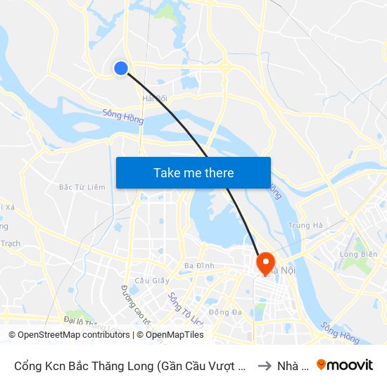 Cổng Kcn Bắc Thăng Long (Gần Cầu Vượt Bộ Hành) to Nhà B4 map