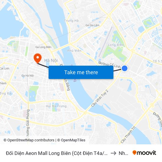 Đối Diện Aeon Mall Long Biên (Cột Điện T4a/2a-B Đường Cổ Linh) to Nhà B4 map