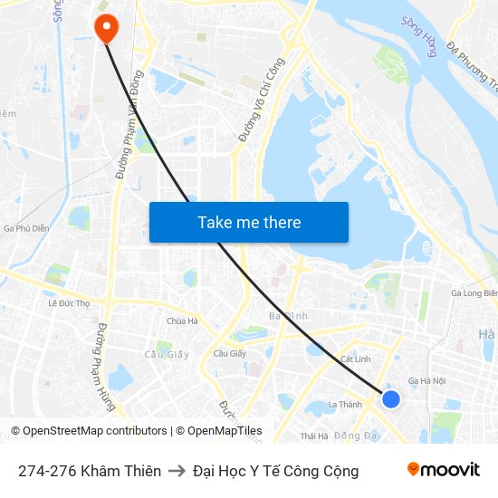 274-276 Khâm Thiên to Đại Học Y Tế Công Cộng map