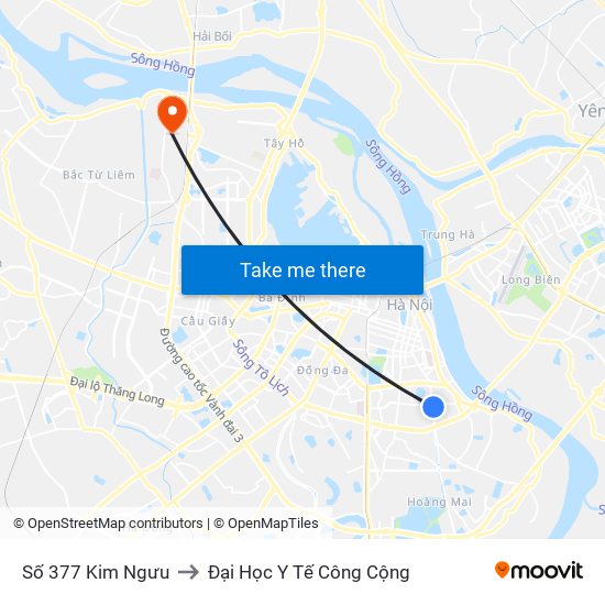 Số 377 Kim Ngưu to Đại Học Y Tế Công Cộng map