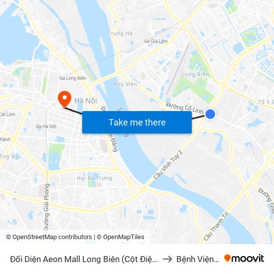 Đối Diện Aeon Mall Long Biên (Cột Điện T4a/2a-B Đường Cổ Linh) to Bệnh Viện Việt Đức map